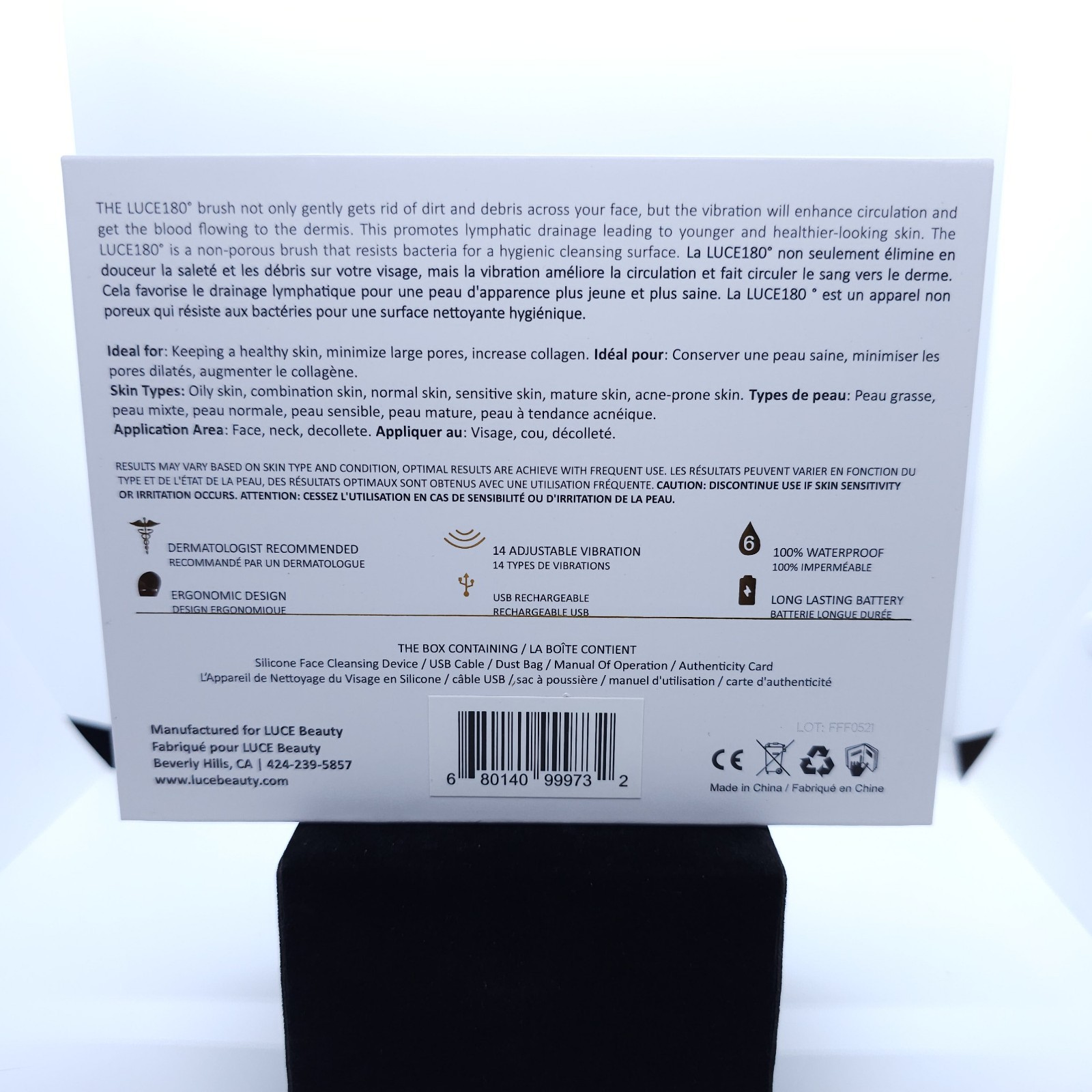 LUCE180 Anti-Aging Pulsating Facial Cleansing Device ~ Rechargeable WaterProof