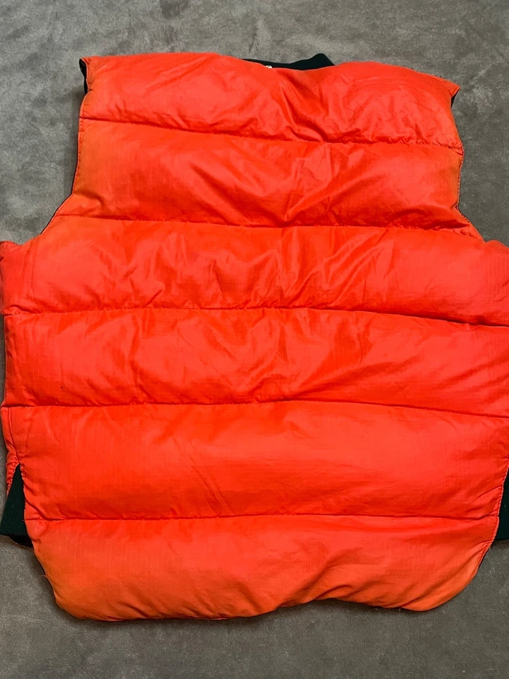 Vintage Green & Orange Reversible Goose Down Puffer Vest Hunting Men’s Sz L - Image 4 of 4