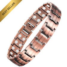 Feraco 99.99 Pure Copper Magnetic Bracelet for Men Therapy Pain Relief Jewelry