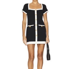 Show Me Your Mumu Sofia Sweater Dress Women  Black And Cream Knit Size S