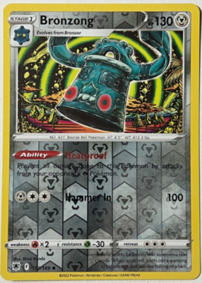 #ad #ad Pokemon Bronzong 112 189 Reverse Holo Astral Radiance NM M $1.25