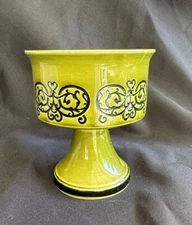 Vintage Enesco Japan Avacado Green Goblet Candleholder Planter Trinket Compote