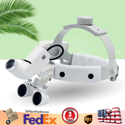 Dental Medical Surgical Magnifier Binocular Optical Loupes LED Headlight New