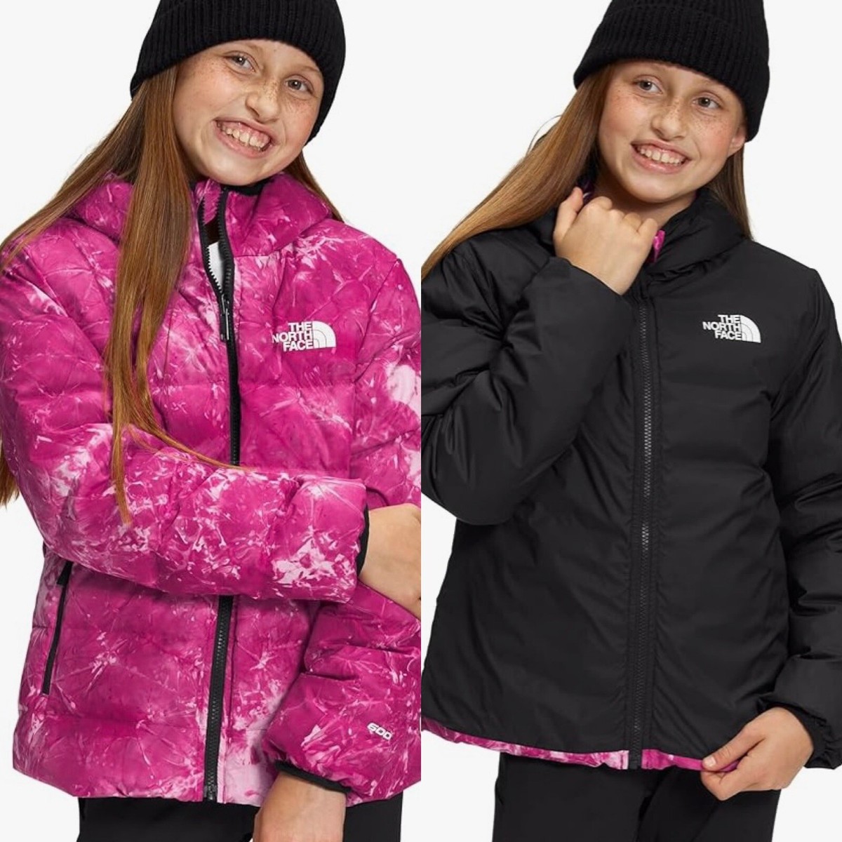 THE NORTH FACE 女の子用ジャケット XS/TIP (6) The North Face Reversible Jacket Down Hooded Girls X-Small