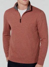  111 Tasso Elba Men's Red Quarter-Zip Mock-Neck Pullover Sweater L REPAIRED 