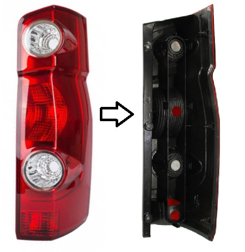 Feu arriere droit VW Crafter optique de signalisation premium en polycarbonate