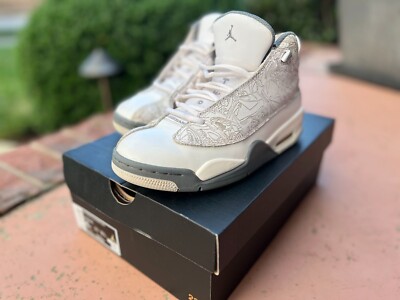 Nike Air Jordan Dub Zero Shoes, 6Y White / Gray 
