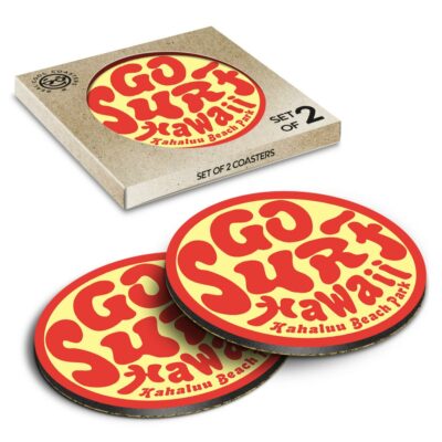 2 x Box Runde Untersetzer - Go Surf Hawaii Kahaluu Beach Park #6095