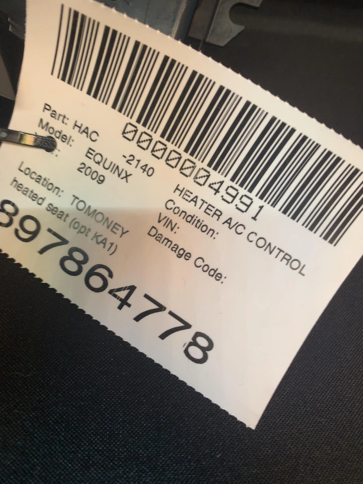 Fits 2007-2009 Chevrolet Equinox, Heater A/C Control, OEM#:25775621 - Изображение 3 из 3