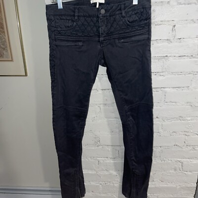 MAJE Black Moto Skinny Stretch Jeans Size Eur Size 40 (us 30)