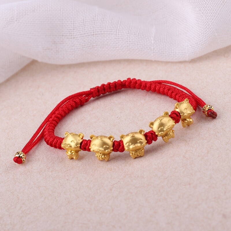 Chinese Zodiac Charm Bracelet New Year Lucky Red Bracelet Lady Bracelet