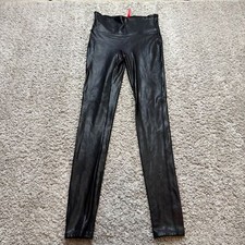 Spanx Faux Leather Leggings Black Slimming Comfort Womens Small