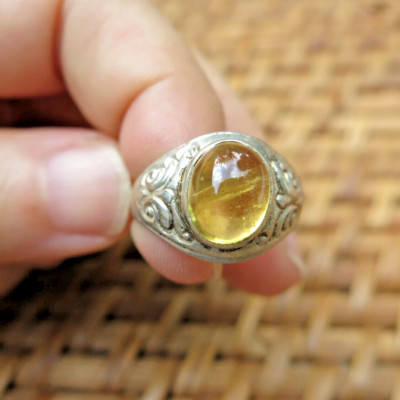 Vintage Lemon Quartz Ring 925 Sterling Silver Handmade Jewelry Yellow stone sz 9