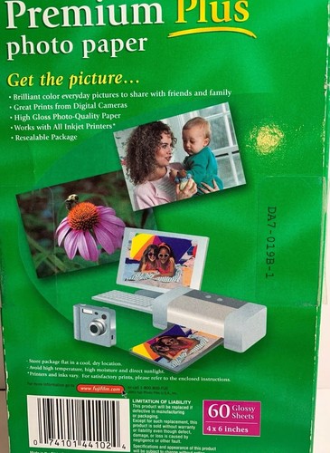 Fujifilm Premium Plus Photo Paper 4x6 Glossy 60 Sheets (u) - Picture 3 of 4