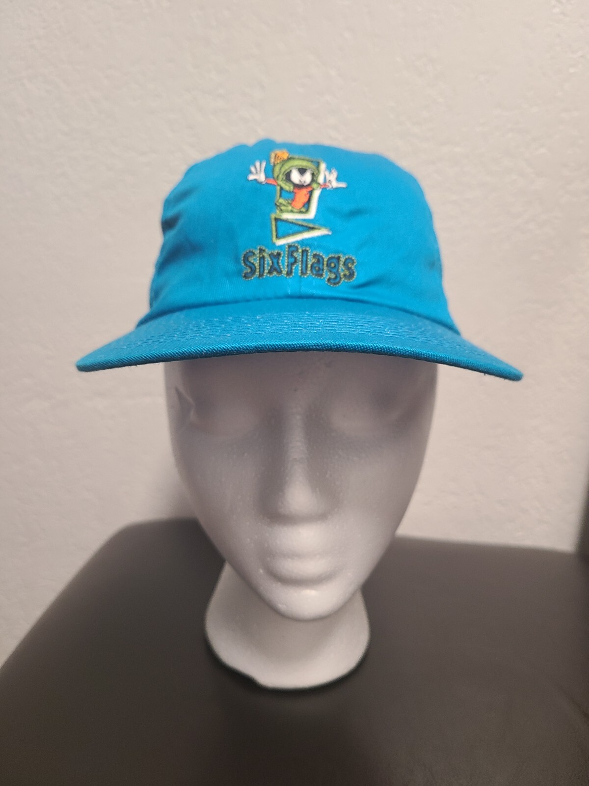 VTG Six Flags Adjustable Hat Cap Marvin The Martian W… Gem