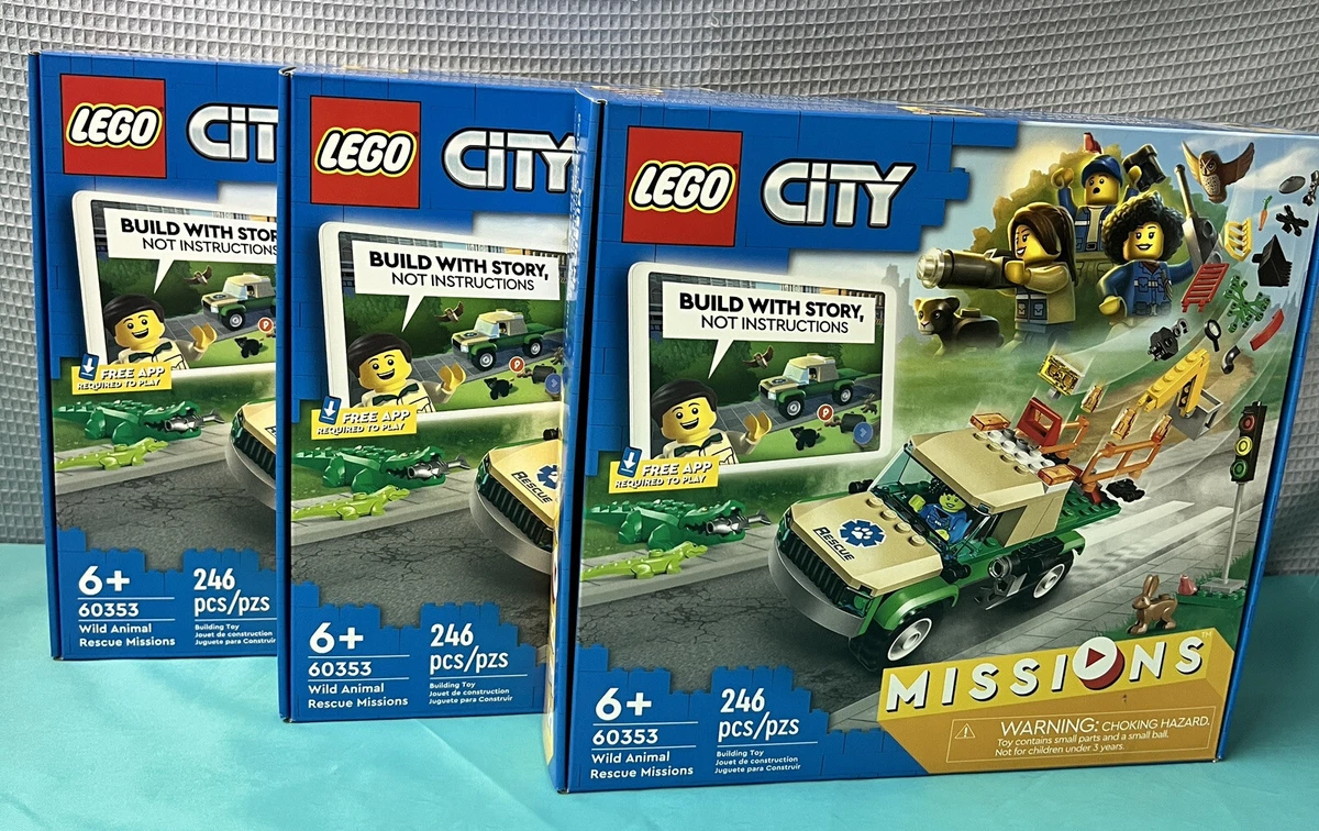 LOT 3 LEGO City Wild Animal Rescue Missions Interactive Set 60353 OVER 730pc