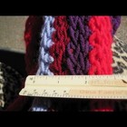 Likely Hand Knitted Warm Cozy Scarf Wrap Very Long 100" Striped Red Purple Blue — photo 9