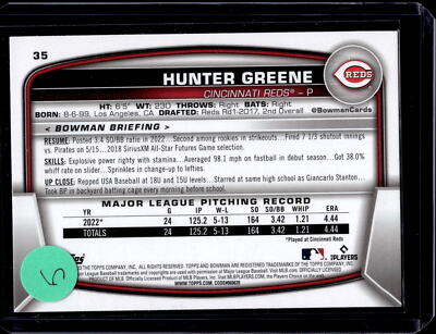 2023 Bowman #35 Hunter Greene Neon Green #/399 | eBay