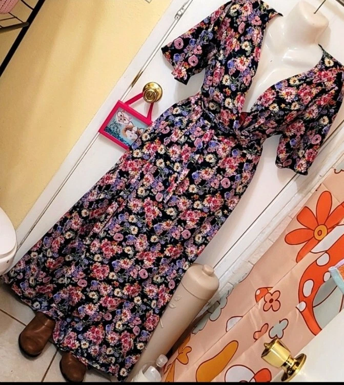 Bobeau printed wrap maxi dress sale