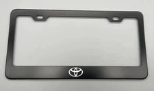 custom Laser Engraved Black License Plate Frame Stainless Steel fit Toyota