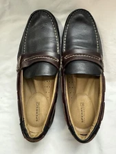 Men’s 10.5 M Sperry Top Sider Driving Mocs Loafers Black Brown Leather 0238360