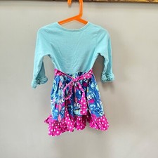 Eleanor Rose Blue and Pink Floral Dress - Size 3-4