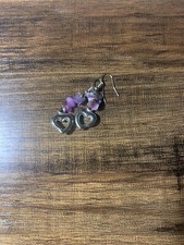 Amethyst Heart Earrings