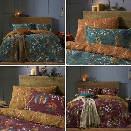 Forest Fauna Duvet Covers Woodland Animals Quilt Cover Bedding Sets by