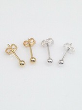 Plain Ball Stud Earrings Sterling Silver 925 Mini Dainty Studs 2.9mm