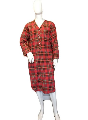Vintage LL Bean Red Tartan Plaid 