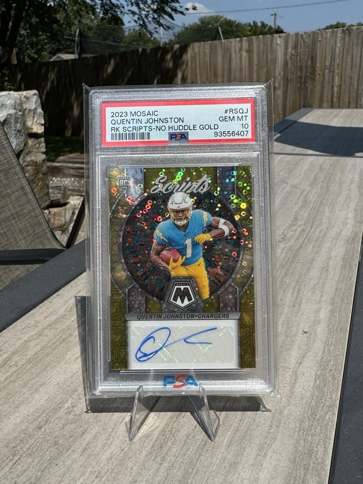 Quentin Johnston Panini Mosaic Rookie Scripts #RSQJ No Huddle Gold