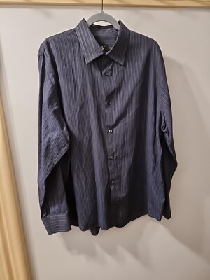 CALVIN KLEIN Mens Modern Fit Striped Long Sleeve Button Down Dress Shirt  Size XL | eBay