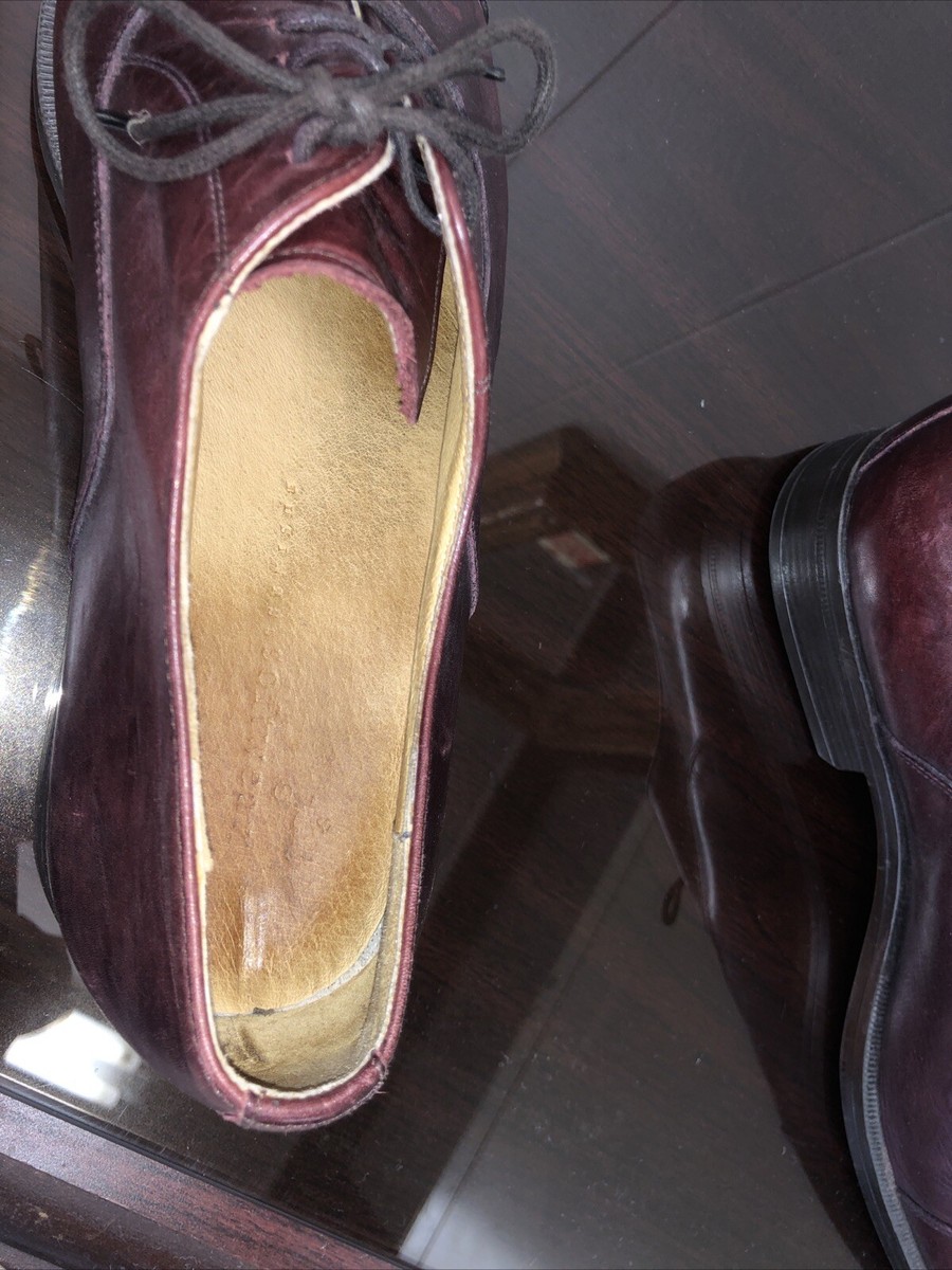 Business Softwear Burgundy Leather Oxford Cap Toe Shoes Size  display picture 1