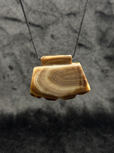 Ancient Natural Tibetan Banded Dzi Agate Beautiful Unique Found Amulet Pendant
