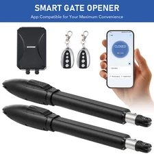 CO-Z Dual Swing Gate Opener Kit Automatic Arm for 660lb Gate Solar Compatible