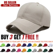 Cotton Baseball Cap Ball Dad Hat Adjustable Plain Solid Washed Men Washed PC