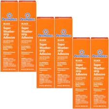 Permatex 81850 Super Black Weatherstrip Adhesive Set Fast drying 30oz (6 x 5oz)