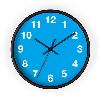 Wall Clock - Blue Background with White Numbers | eBay