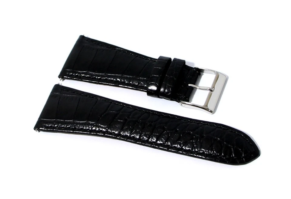 Cinturino in vera pelle originale Guess nero stampa coccodrillo ansa 30mm watch