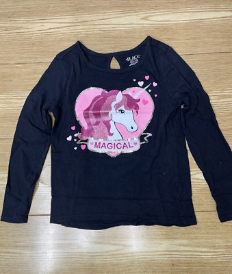 Camiseta Para Niña Franela Childrens Place Talla M Manga Larga Estampada