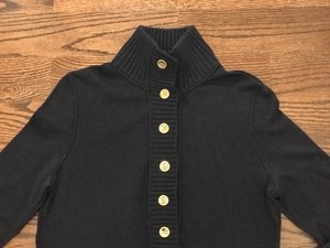 tory burch black cardigan with gold buttons