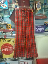 True VTG 1969s DEADSTOCK Mid-century Mod Girls Bell Bottom Plaid Pants Size 10