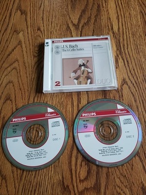 J.S. Bach: The 6 Cello Suites (2 CDs) Maurice Gendron 1994 Philips Records VGC 