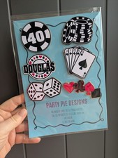 Personalised Poker Themed Cupcake Toppers, Double Backed. Set Of 6