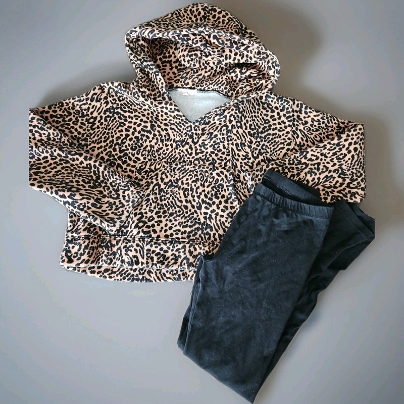 GB Girls Cropped Leopard Sweatshirt Size L