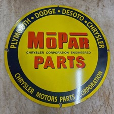 MOPAR PARTS 29 X 29 INCHES PORCELAIN ENAMEL SIGN