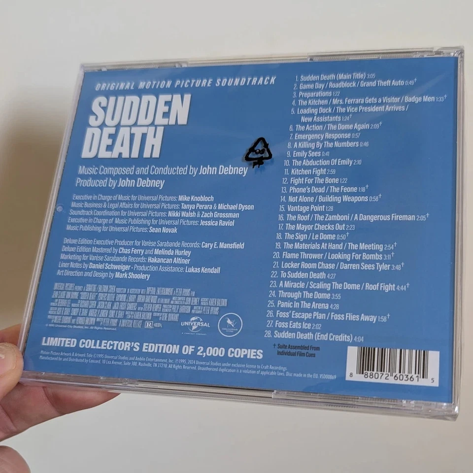 SUDDEN DEATH (1995) Soundtrack Score CD by John Debney *SEALED* Ltd. 2,000 units - Image 2 of 4