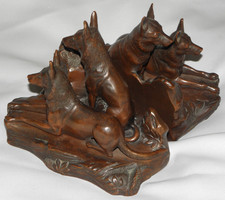 Jennings Bros Bronze German Shepherd Dog Bookends Marked JB 1922 - VERY NICE