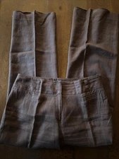 Rafaella Brown 100% Linen Pants Size 10