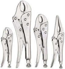4-Piece Locking Pliers Set, Vice Grips Pliers Included 5", 7", 10" Curved Jaw